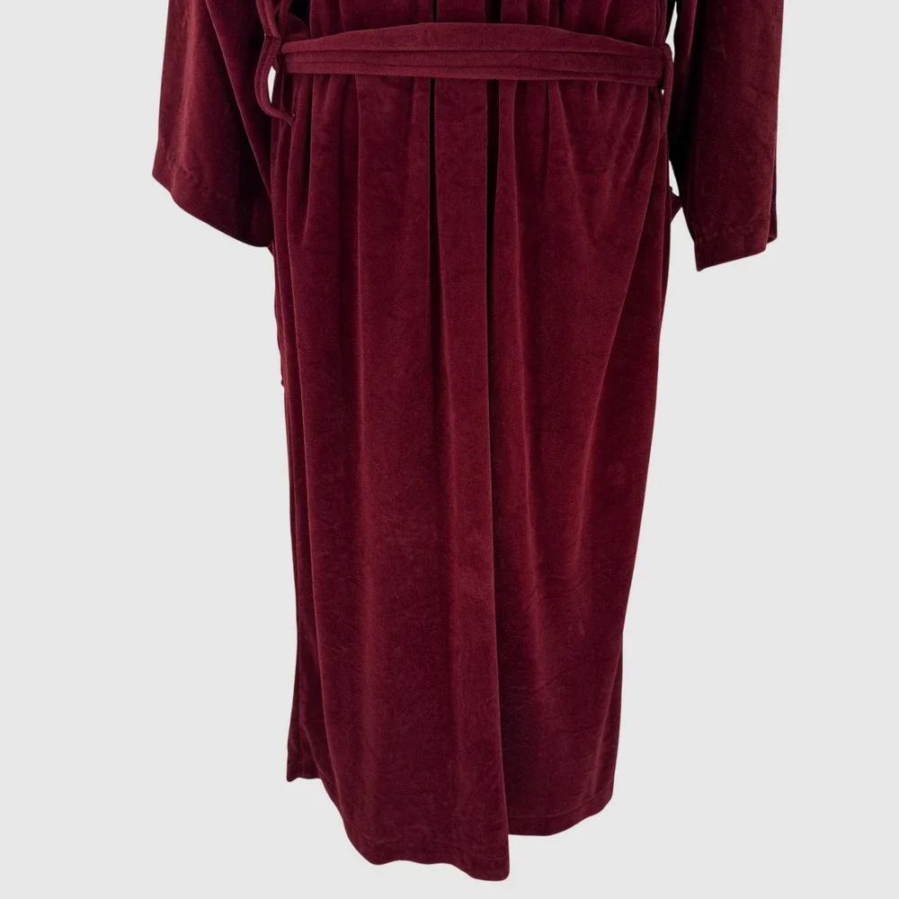 Vintage Y2K Christian Dior Monsieur Robe OS Burgundy Velour Racing Stripe Luxury